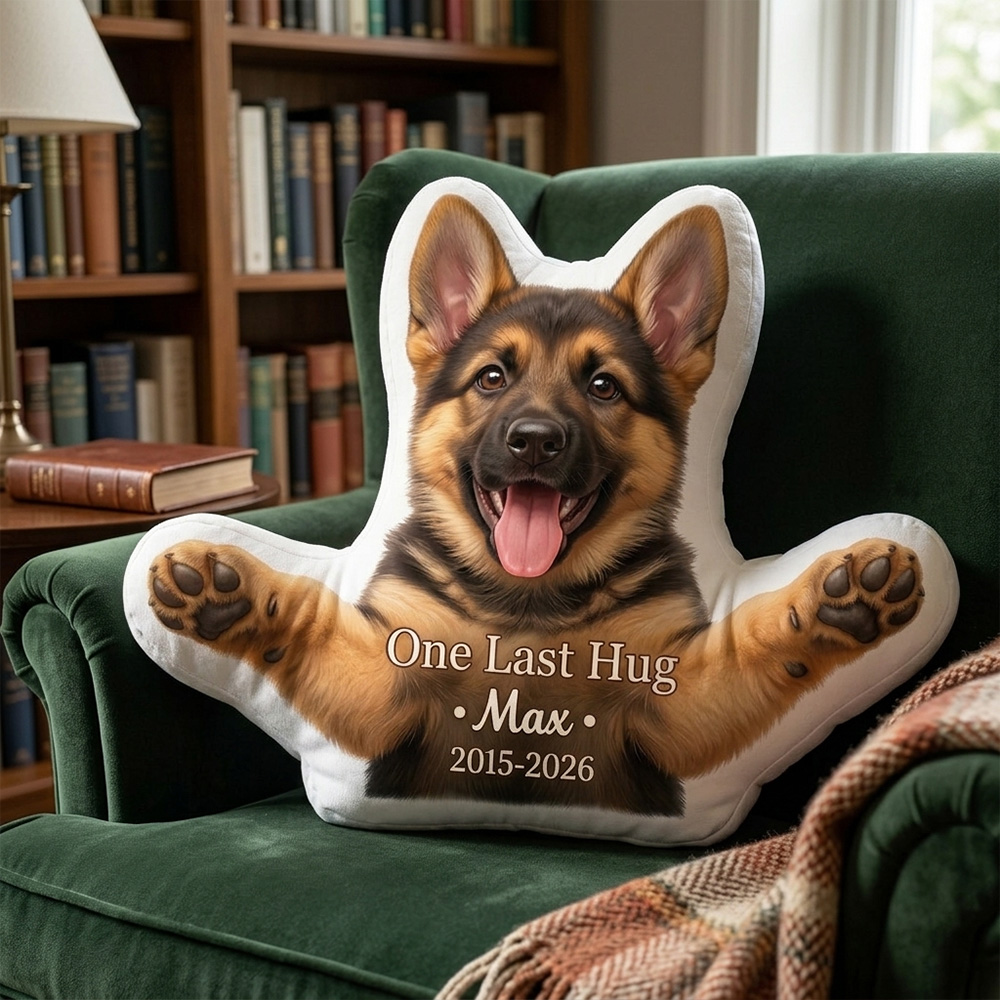 Personalized Dog Memorial Pillow Custom Pet Name One Last Hug Keepsake Photo Cushion Remembrance Gift