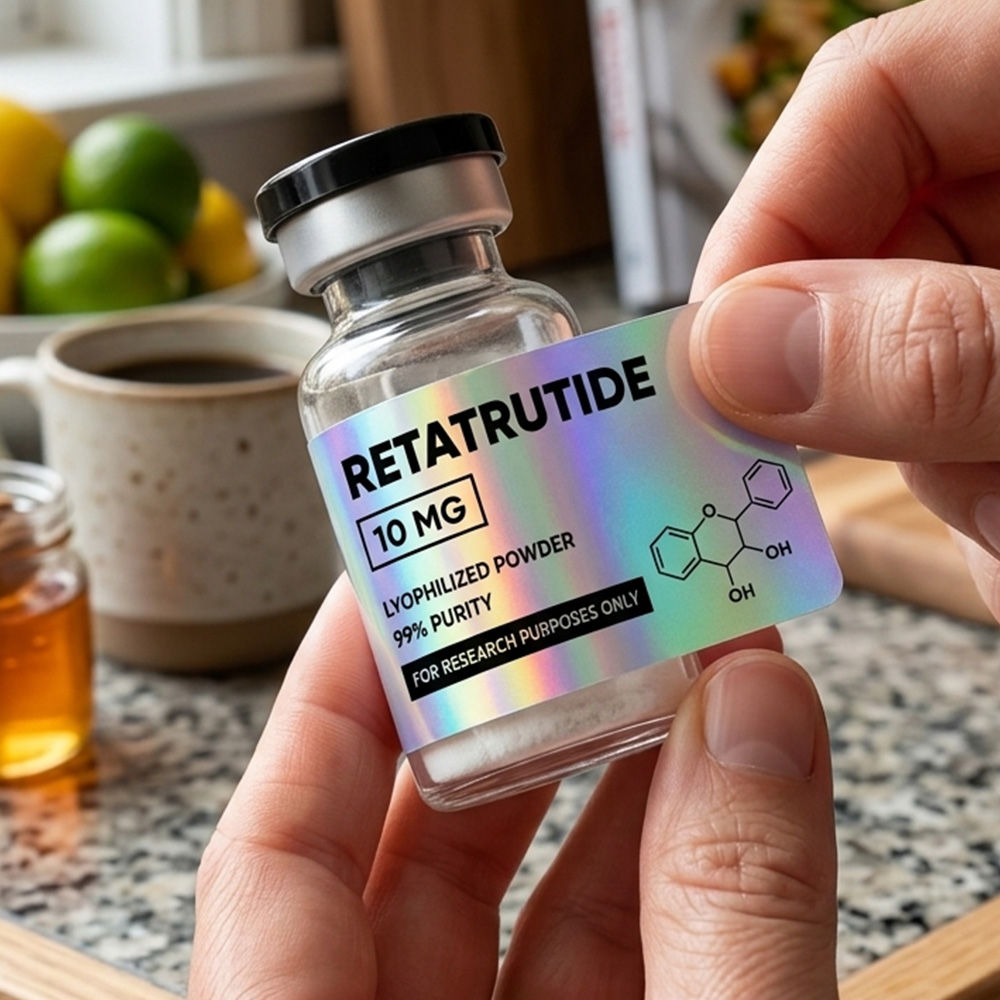 Personalized Holographic Peptide Vial Labels Holographic Stickers for 3mL 5mL Vials Price for every 24 labels