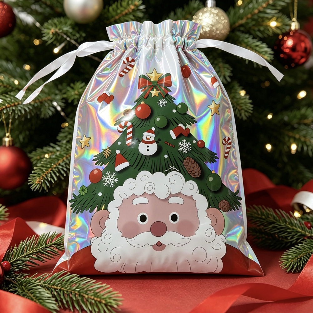 Personalized Santa Suit Gift Sack Large Christmas Present Bag Detail Festive Holiday Storage