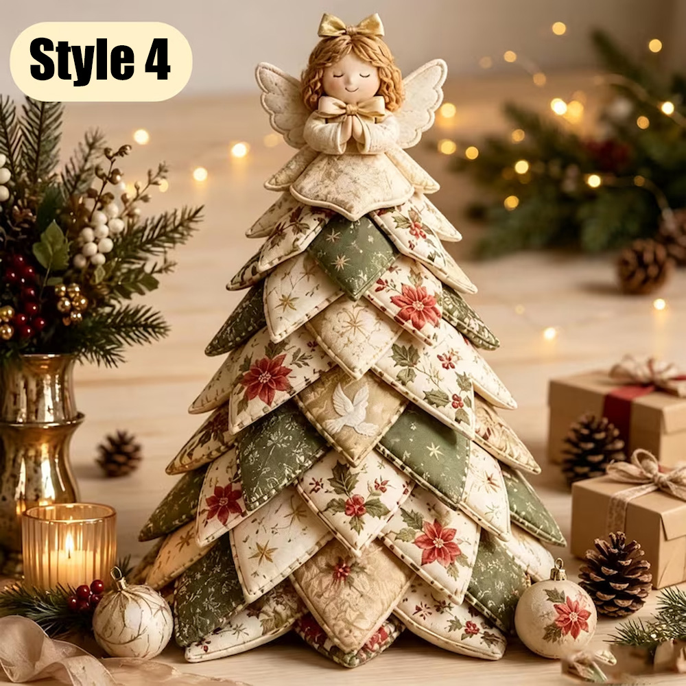 DIY Quilted Christmas Tree Kit Snowman Fabric Christmas Tree Sewing Kit Holiday Table Decor Christmas Ornament Gift 