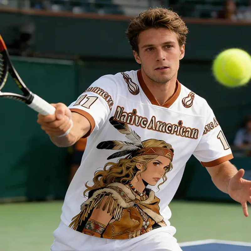 Personalized Sport-Themed Native American-Inspired Jersey with Custom Number for Sport Fans