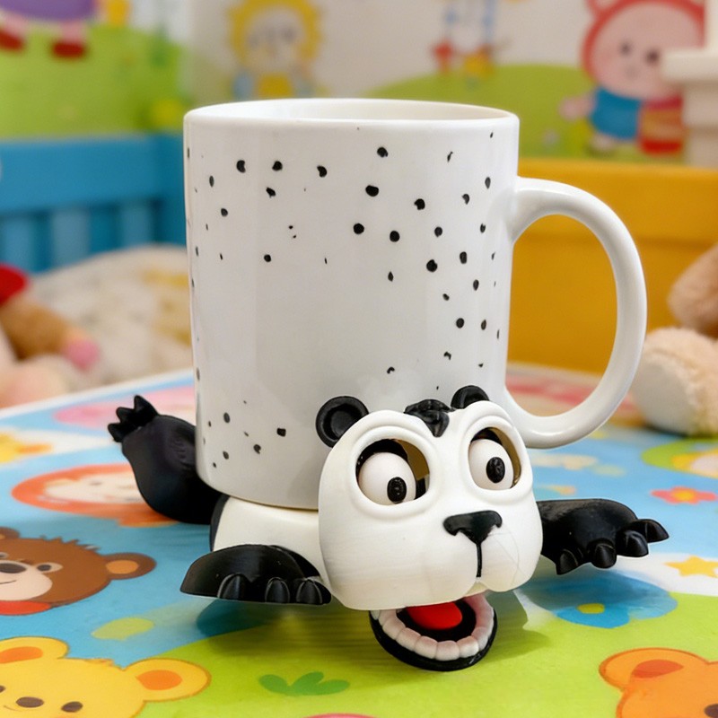 Cartoon Panda Figure Creative Desk Decoration Cup Holder 3d Printing