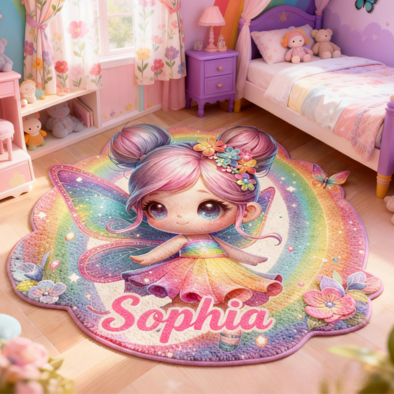 Personalized Rainbow Flower Fairy Customizable with Your Name Cute Gift for Children