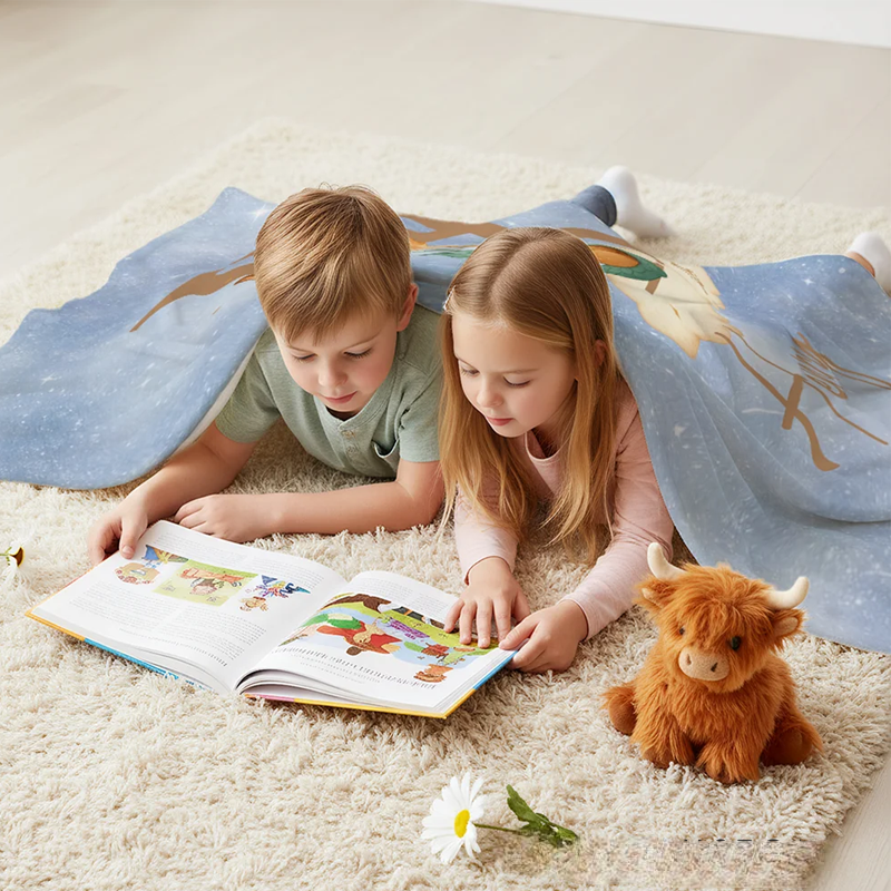 Personalized Starry Sky 12 Zodiac Animal Soft Throw Blanket with Name and Initial Daily Use Birthday Gift for Children Girls Boys