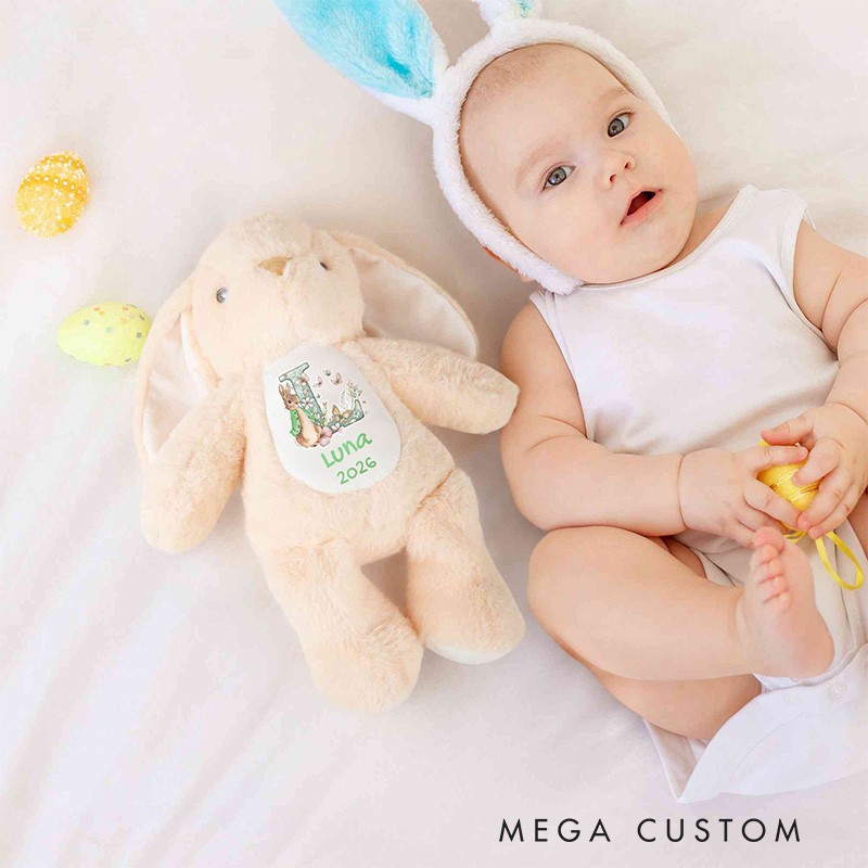 Personalized Baby Gift Theme Custom Name Soft Plush Bunny in Multiple Colors Cute Bunny Doll Toy