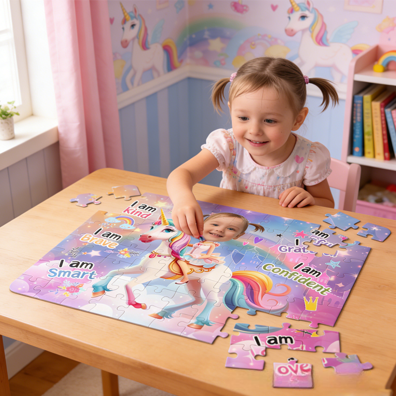 Personalized Princess Board Game Photo Jigsaw Puzzle Gift for Kids Little Girls Daughters 