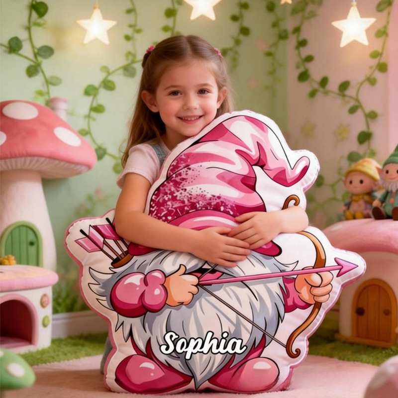 Personalized Cute Valentine's Day Goblin with Name Graphic 3D Print Pillow Valentine's Day Gifts Funny Gifts