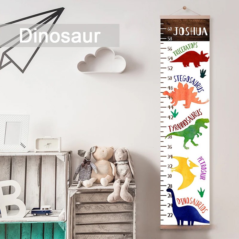 Personalized Woodland Theme Custom Name Cute Forest Animals Kids Height Growth Chart