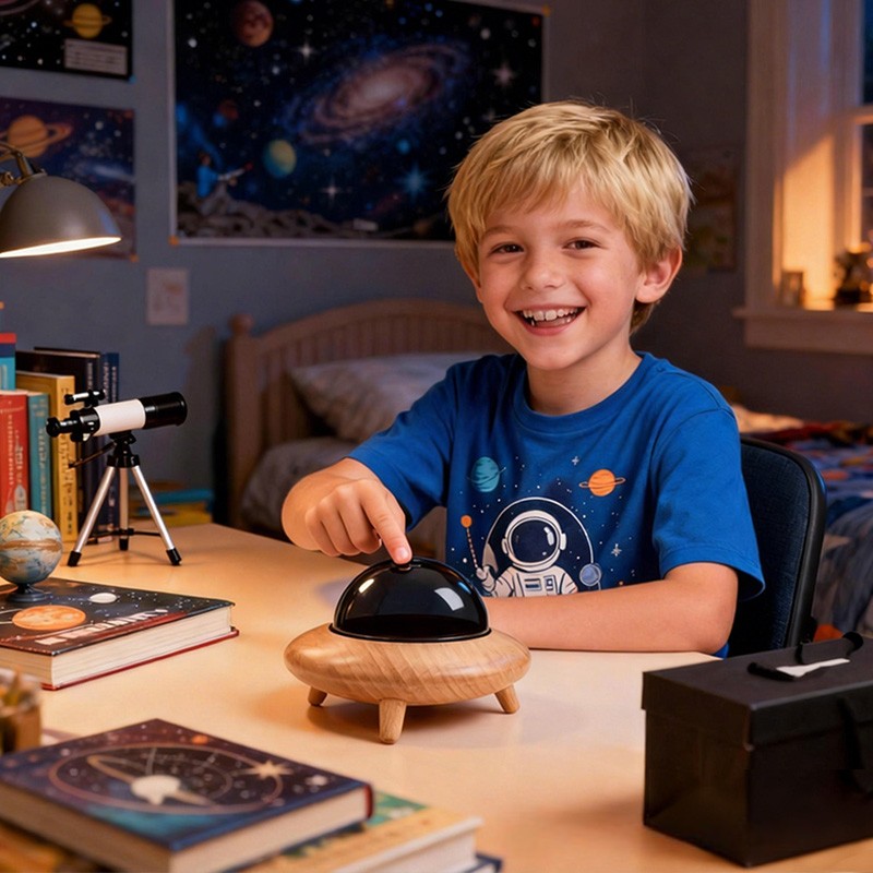 Personalized Space Theme Custom Name Galaxy Planet Rocket Astronomy Style Wooden Tooth box