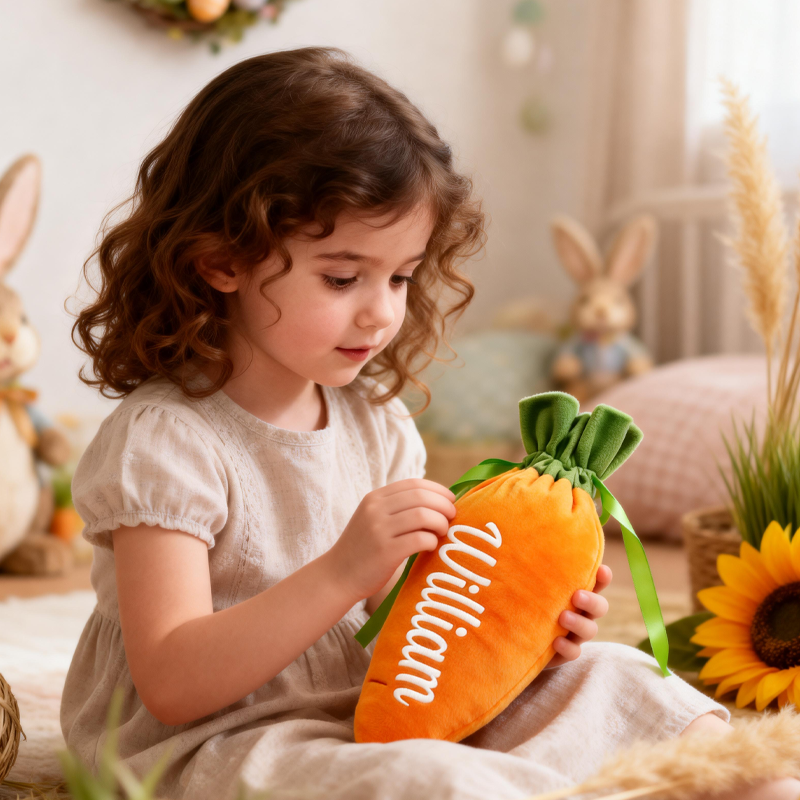 Personalised Easter Carrot Bag Gift Easter Gift Easter Basket Stuffers Easter Party Favors Easter Treat Bags Carrot Shaped Gift Bags