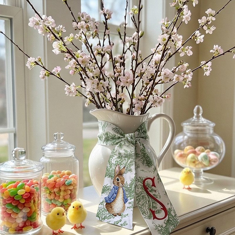 Personalized Monogram Bunny Rabbit Easter Wreath Belt Gift for Kid