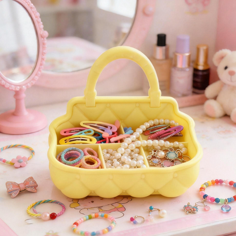 3D Printed Jewelry Organizer Cute Bag Shaped Vanity Decor Lipstick and Cosmetic Holder Stylish Desktop Storage