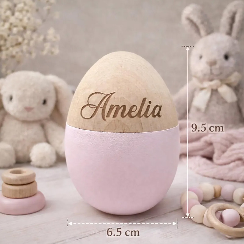 Personalized Wooden Pastel Theme Custom Name Gift For Kids Spring Holiday Surprise Box Easter Egg