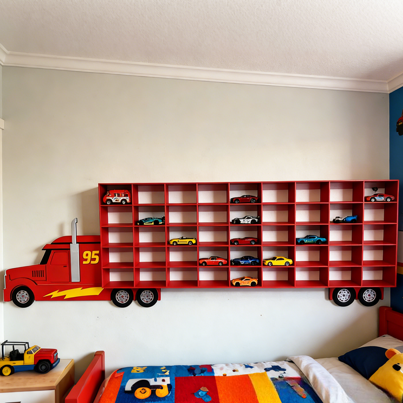 Mack Truck cars Toy shelf storage for cars Toddler boy gift Car Display Shelf Showcase for car Unique gifts for kids Mack organizer