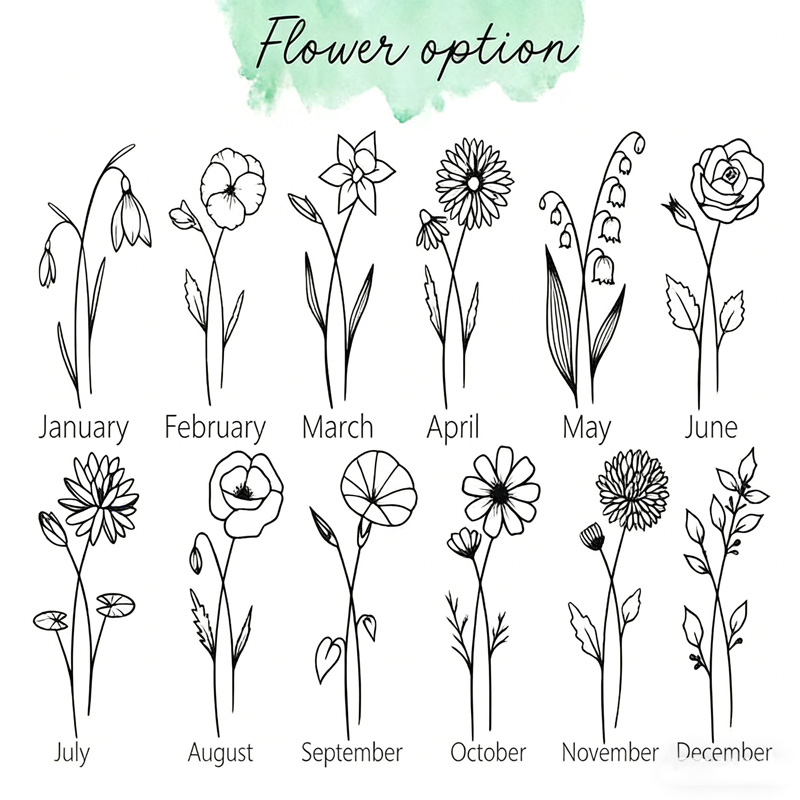 Personalized Wood Birth Flower Garden Engraved Flower Decoration Birthday Flower Bouquet Gift for Mom Grandma Gifts for Her Mothers Day Gift