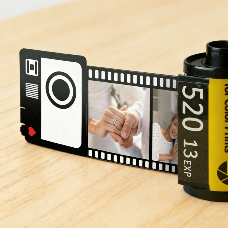 Personalized Custom Memory Gift For Family Anniversary Unique Retro Style Photos Keychain Film Roll Mother's Day Gift