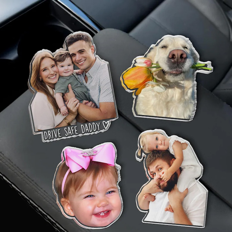Personalized Custom Photo Picture Memory Keepsake Unique Family Gift Cute Decorative Accessory for Vehicle Personalized Car Visor Clip