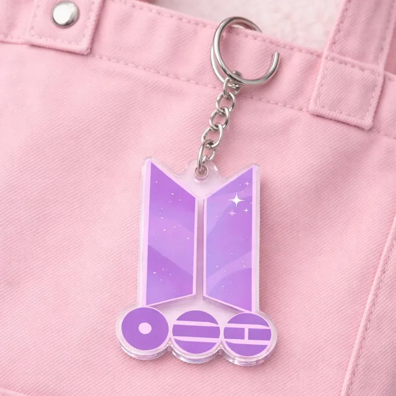 Kpop Acrylic Logo Pendant Cute Travel Bag Charm Creative Gift for Music Lovers Unique Accessory Kpop Fans Keychain