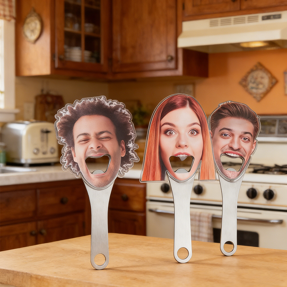 Personalized Face Shape Beer Opener Funny Gag Gift For Men Dad Groomsmen Birthday Party Favors