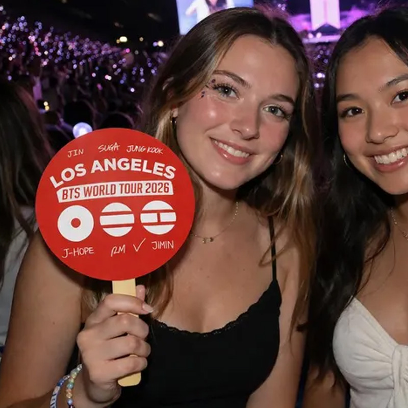 Personalized K-pop Inspired World Tour 2026 Custom City Name Concert Souvenir Round Handheld Decorative Fan