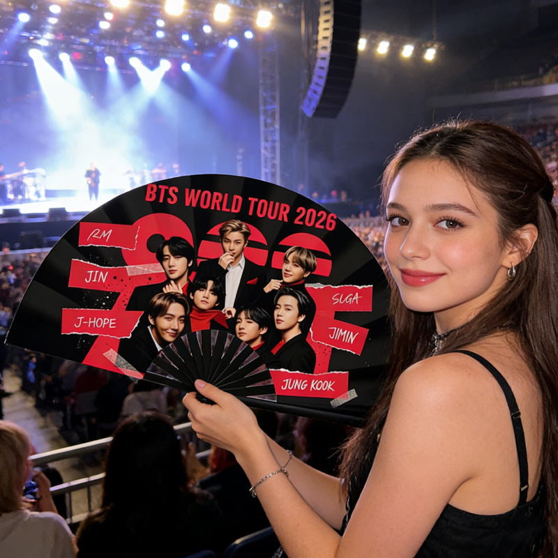 Kpop Inspired World Tour 2026 Portrait Concert Souvenir Handheld Folding Fan