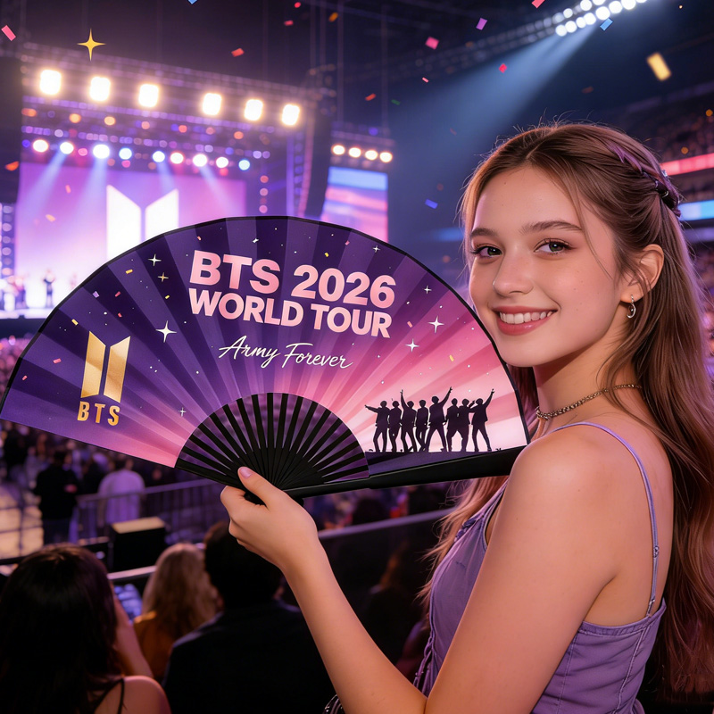 Kpop 2026 World Tour Army Forever Concert Souvenir Handheld Folding Fa