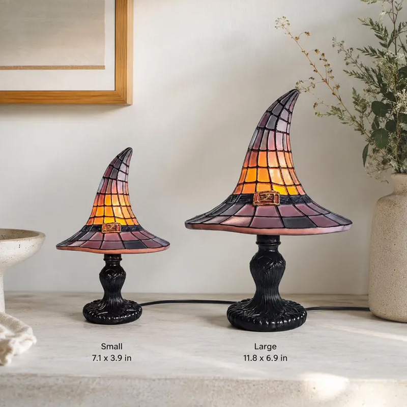 Halloween Witch Hat Themed Night Light Design For Cozy Bedroom Kids Room Bedside Reading Decor