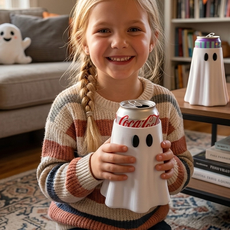 Halloween Ghost Soda Glow in the Dark Can Sleeve Themed Insulated Drink Cover Design For Party Outdoor Decor Gift for Kids
