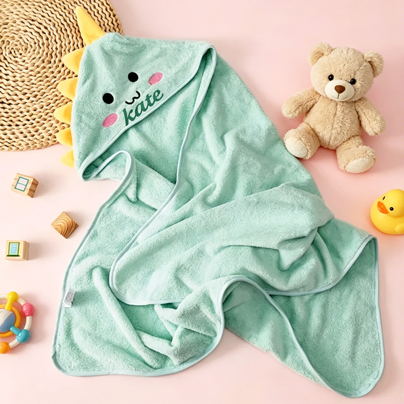 Personalized Baby Hooded Towel with Name Soft Cotton Animal Hooded Bath Towel Cute Baby Gift,Monogrammed Baby Towel Baby Shower Gift