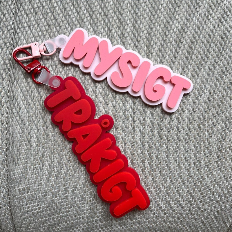 Personalized Name Keychain Pastel 3D Printing Letter Bag Charm Custom Kids Backpack Accessories Gift For Girls Boys