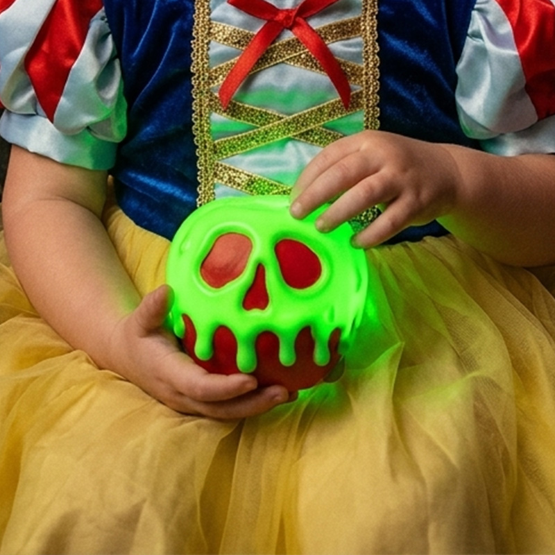 Personalized Poison Apple Candle Light Spooky Green Dripping Skull Decor Halloween Table Centerpiece Gift