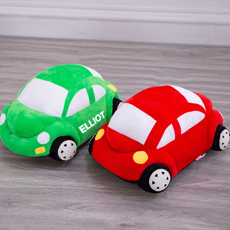 Personalized Car Plush Toy Custom Name Soft Green Vehicle Pillow Gift For Kids Toddlers Nursery Decor