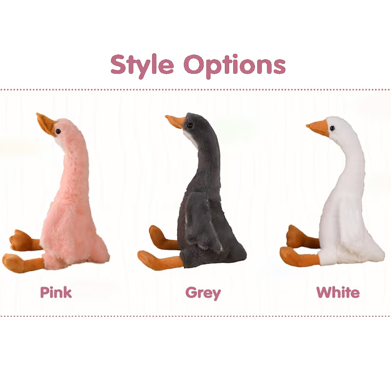 Personalized Goose Plush Toy Custom Name Soft White Stuffed Animal Cuddle Buddy For Kids Gift