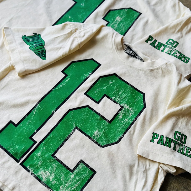 Personalized Team Tee Initial Shirt with Number & Sleeve Print Game Day Shirt DTG Printed Comfort Colors Tee