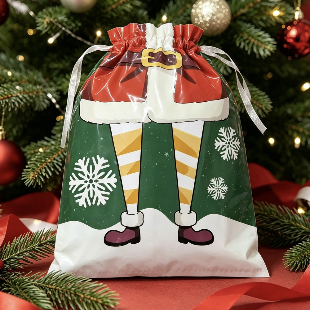Personalized Santa Suit Gift Sack Large Christmas Present Bag Detail Festive Holiday Storage