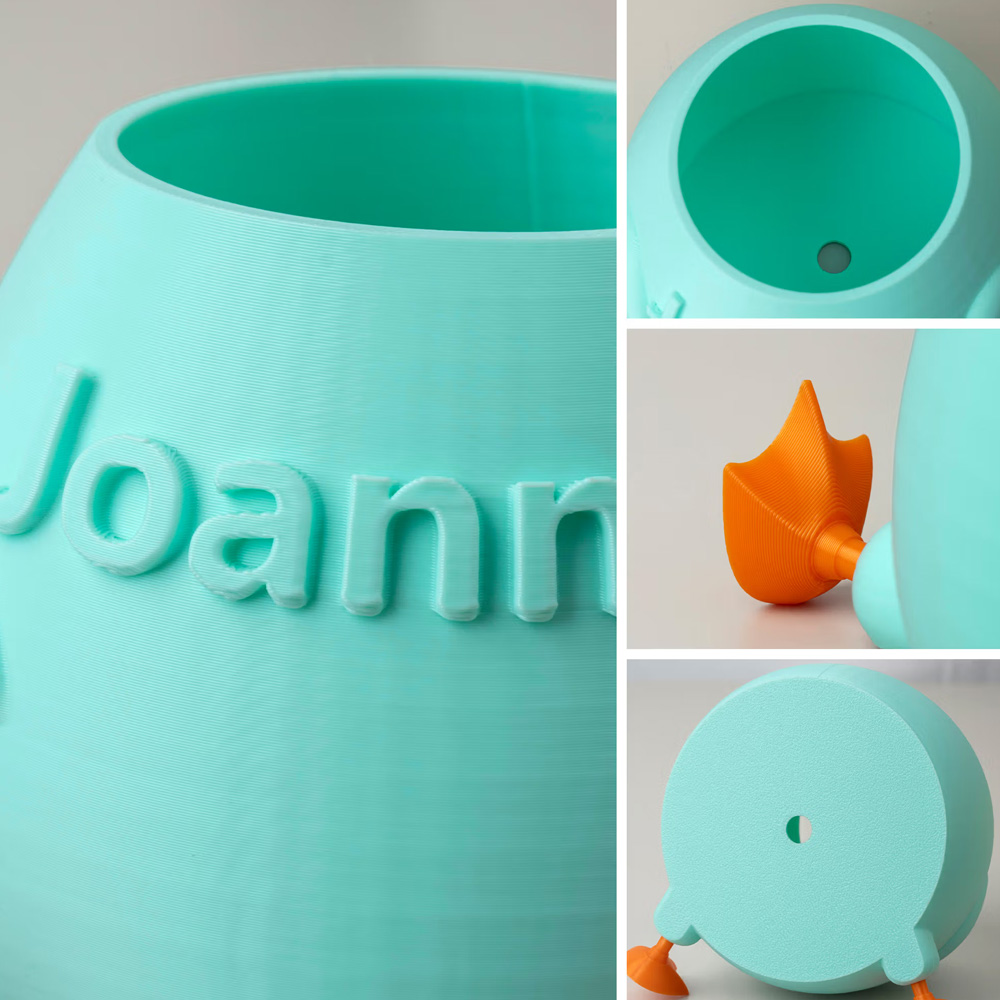 Personalized Name 3D Printed Planter with Duck Feet/Chicken Feet Succulent Flower Plant Pot Farmhouse Decor