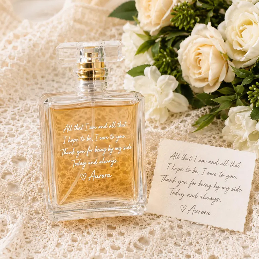 Personalized Refillable Perfume Bottle for Mom Mother of The Bride Mother of the Groom Thank you Wedding Gift Custom Photo Perfume Bottle 