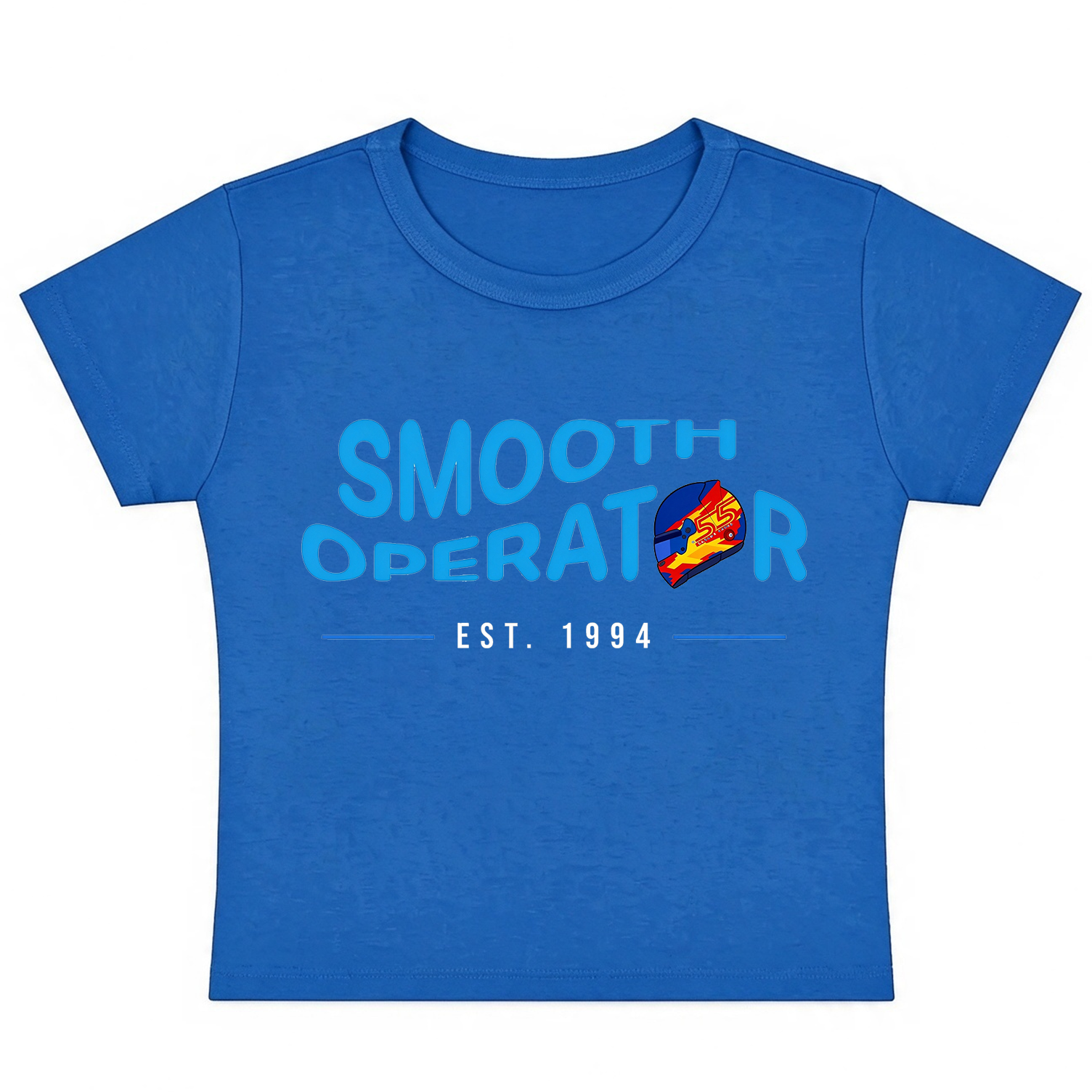 F1 Smooth Operator Baby Tee, Carlos Sainz #55 Inspired Cropped T-shirt, Formula 1 Racing Women’s Crop Top, F1 Fan Gift