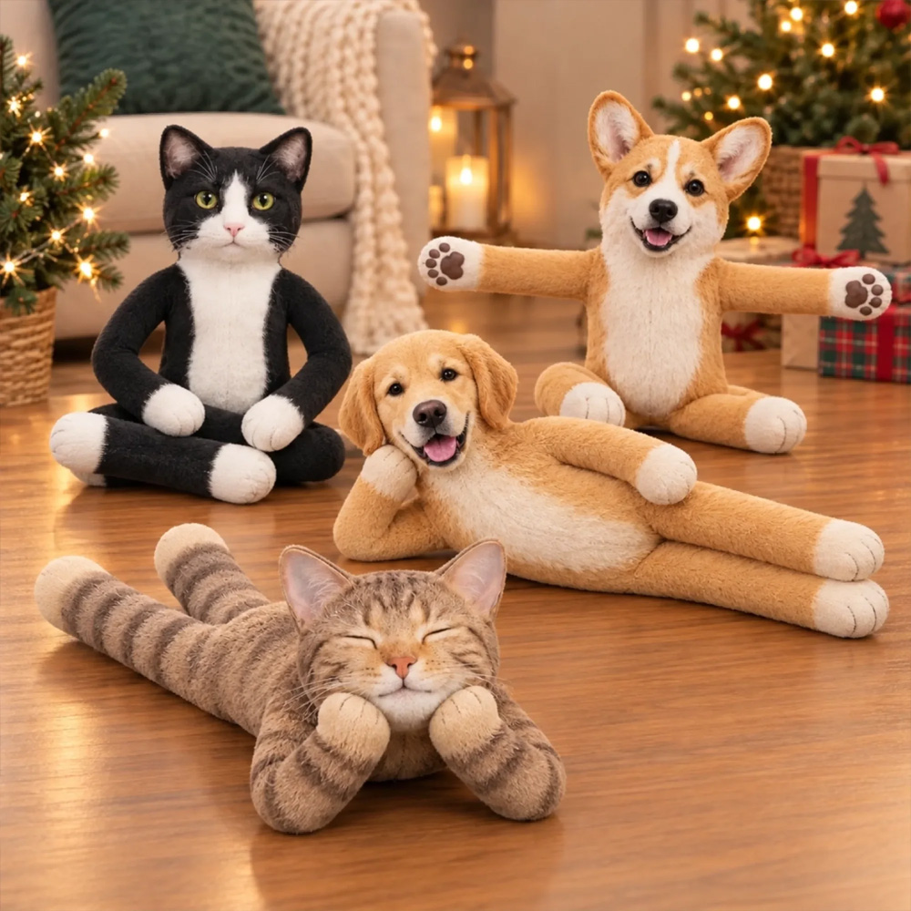 Personalized Poseable Plush Doll Custom Photo Funny Pet Christmas Gifts For Pet Lovers
