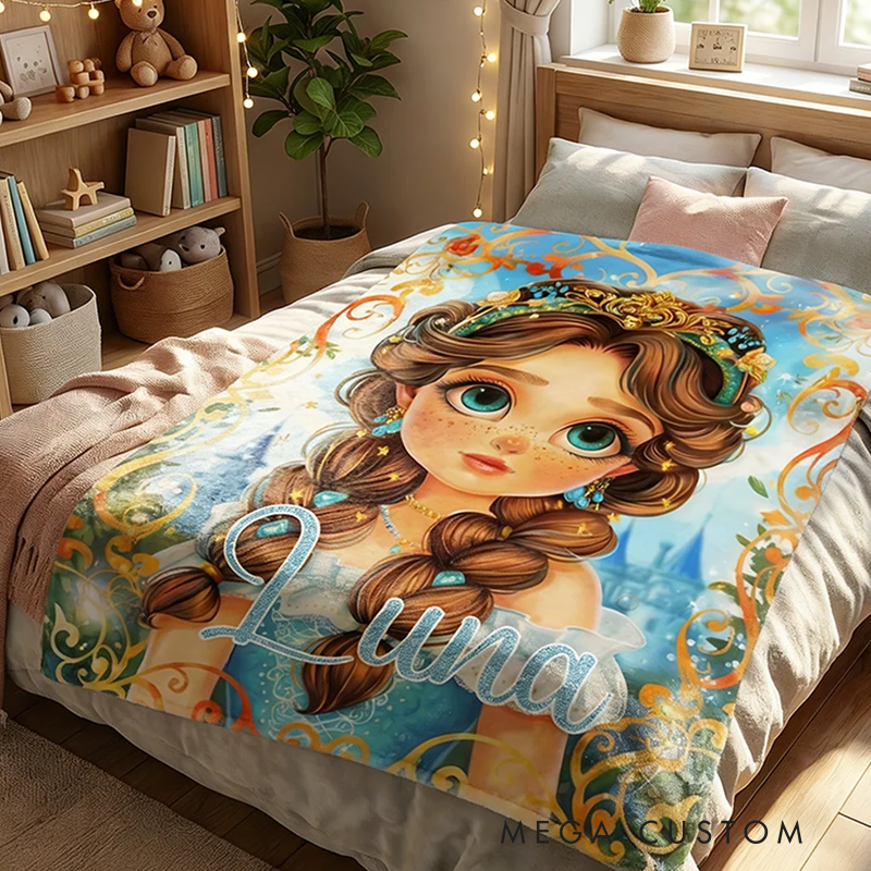 Personalized Dazzling Black Little Girl Soft Throw Blanket with Name Home Decor Birthday Gift for Black Girls