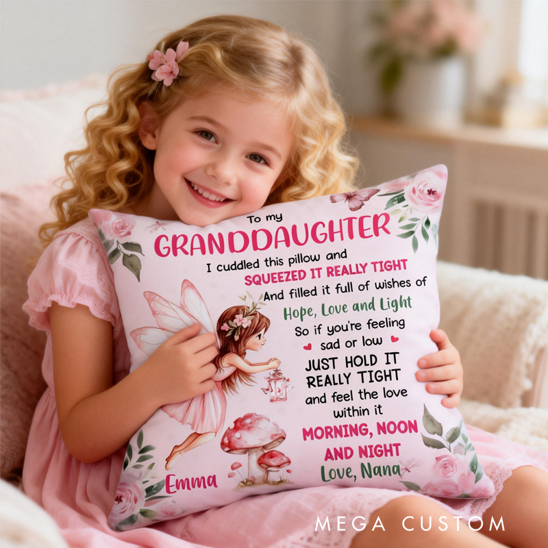 Personalized Gift For Granddaughter To My Daughter Granddaughter Fairy Theme Pillow