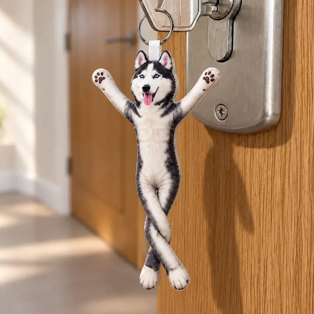 Personalized Custom Photo Pet Squishy Toy Poseable Plush Doll Keychain Funny Gift For Dog Mom Dad Cat Lover