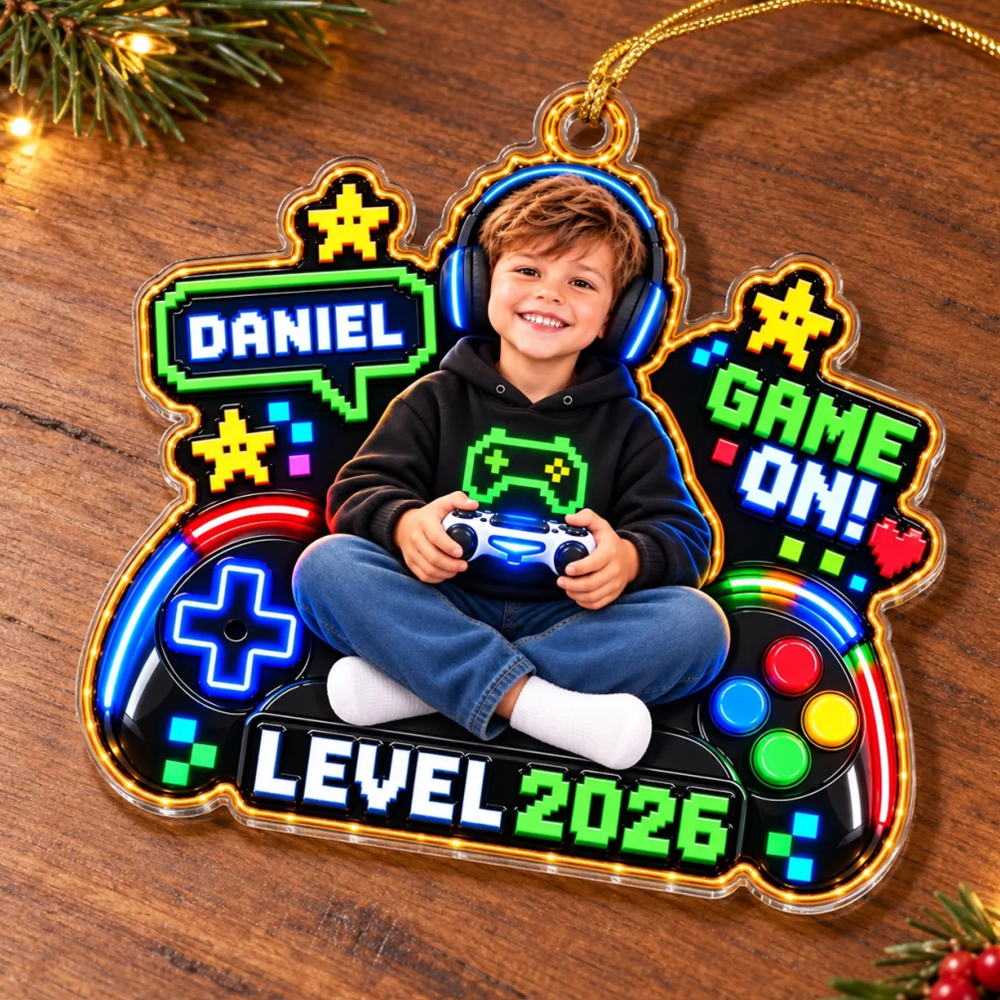 Personalized Acrylic Ornament Custom Photo Game On Gifts For Kids Gamers Gaming Lovers