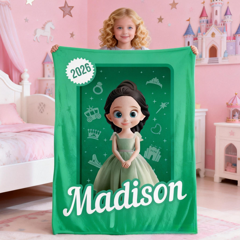 Personalized Princess Toy Box Kids or Baby Blanket Gift For Daughter Birthday Gift