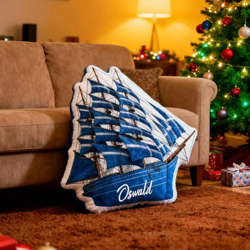 Personalized Cartoon Fabric with Name Graphic 3D Print Pillow Christmas Gift for Kids or Baby Birthday Gift