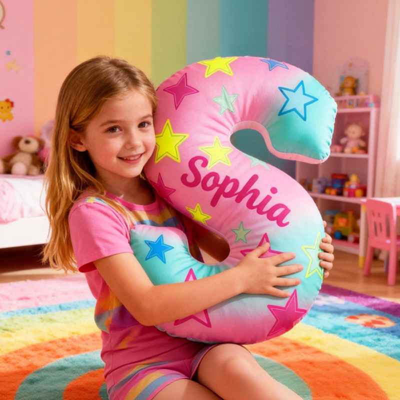 Personalized Shining Star with Name Graphic 3D Print Pillow Christmas Gift for Kids or Baby Birthday Gift