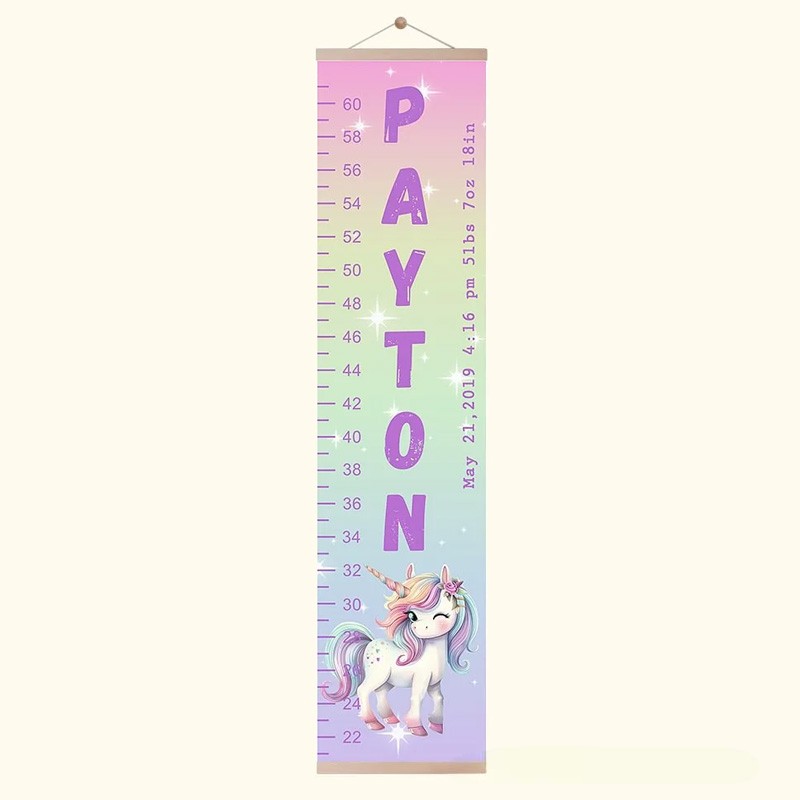 Personalized Fantasy Dream Horse Height Growth Chart with Name Nursery Baby Room Decor Birthday Baptism Gift for Baby Kid