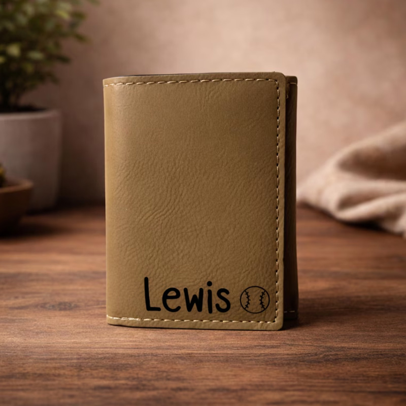Personalized Kids Wallet Engraved Trifold Wallet for Boys Custom Name Wallet Gift for Kids