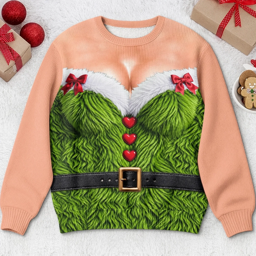 Personalized Christmas Birthday Gifts For Daughter Besties Sisters Granddaughter Grandma Mom Yourself Serving Elf Glam Custom Funny Ugly Sweatshirt