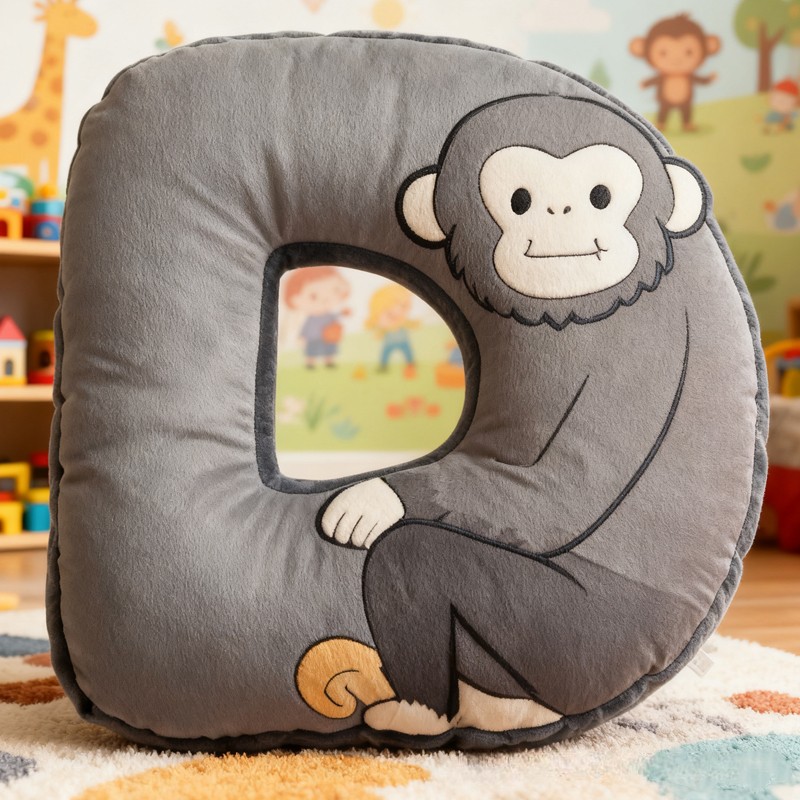 Personalized Animal Letter Custom Name Soft Decorative Gift Cute Animal Style Cozy Nursery Sweet Baby Room Playtime Fun Graphic 3D Print Pillow